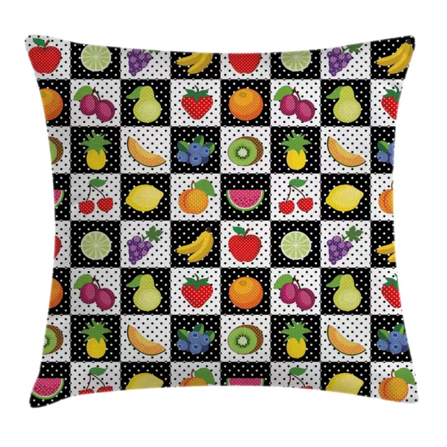 Noir et blanc Housse de Coussin Fruits de cuisine