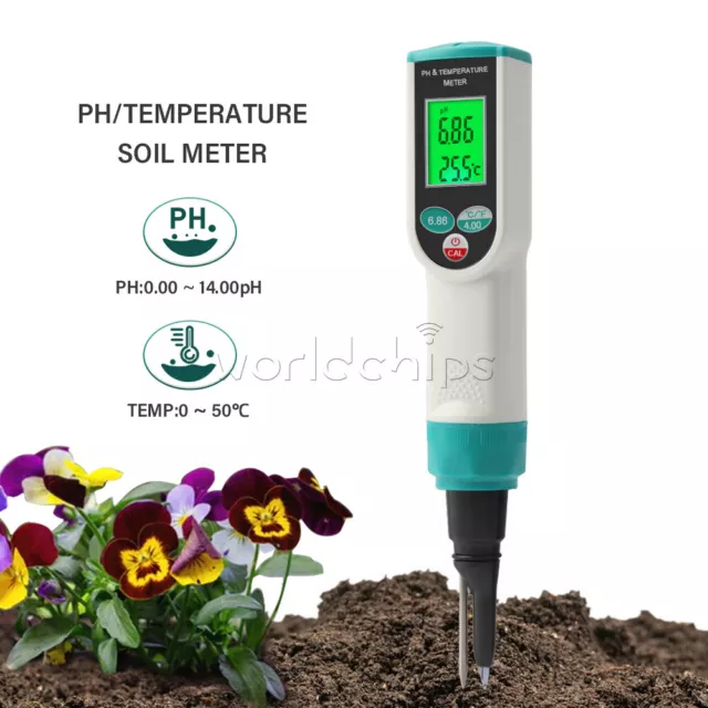 Soil PH Temperature Meter Digital Temp Acidity Soil Tester Analyzer For Plant