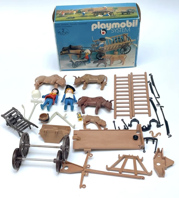 PLAYMOBIL Vintage 3503 - Famille De Fermiers Avec Charrette - Année 1978