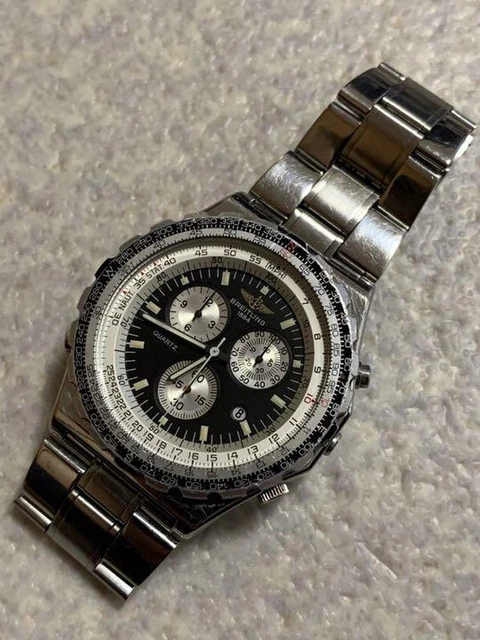 Breitling Jupiter pilot A59028 Men's used watch analog vintage black dial silver