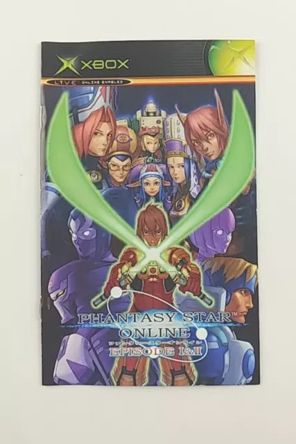 Phantasy Star Online Episode 1 & 2 I & II Microsoft XBox Instruction Manual ONLY