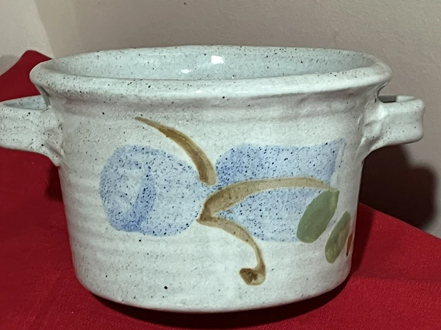 Chamberlain Pottery Large Bread Baker Handles Serving Bowl Crock Handmade Signed
