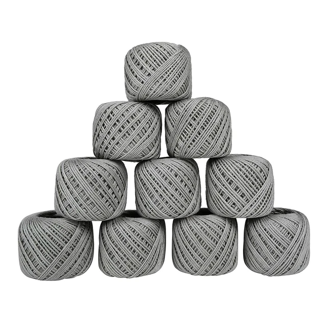 Lot de 10 écheveaux de fil à tricoter en pur coton pour crochet, fil...