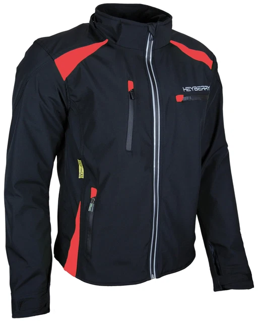 HEYBERRY Motorradjacke Für Herren – Schwarz/Rot, Größe XL, Wasserdicht Mit Protektoren – Für Sicherheit & Komfort