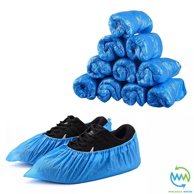 BLUE Shoe PROTECTORS Covers Overshoe DISPOSABLE Plastic Rain WATERPROOF Carpet