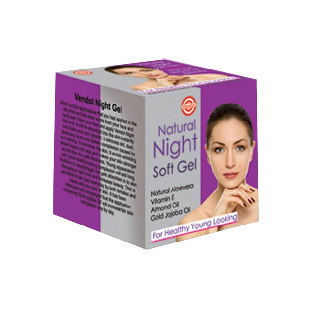 Gel suave natural 20 g para uso nocturno aloe vera vitamina E oro jojoba aceite de almendras