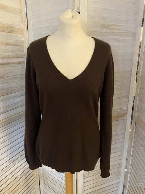 FLORENCE FRED Oatmeal Brown 100 CASHMERE Long Sleeve JUMPER UK