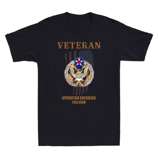 OIF OEF Veteran Operation Iraqi Enduring Freedom US Flag Vintage Men's T-Shirt