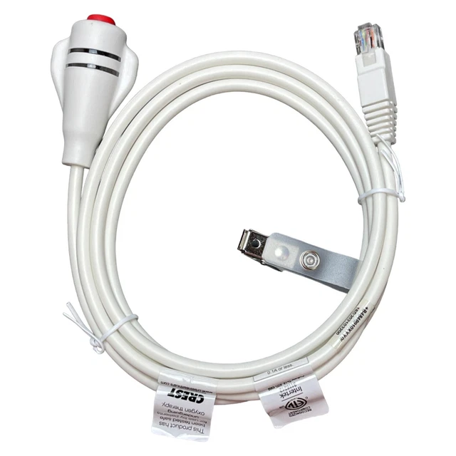 DuraCall Call Cord, Simplex, TekTone, Critical Alert RJ45 8-pin Plug, White, 7ft
