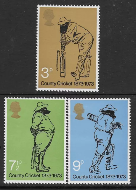 Gb 1973. "County Cricket". 1 Set Of 3 Stamps. Mnh