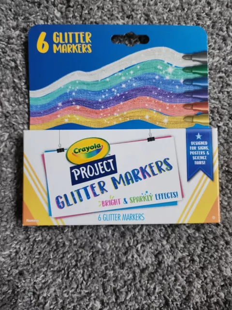 CRAYOLA GLITTER MARKERS, Sparkle Markers, Assorted Colors, 6 Count $12.99 -  PicClick