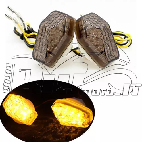 Coppia Frecce Indicatori Led Da Carena 15Led Fume' Omologate Suzuki Gsxr Sv Tl