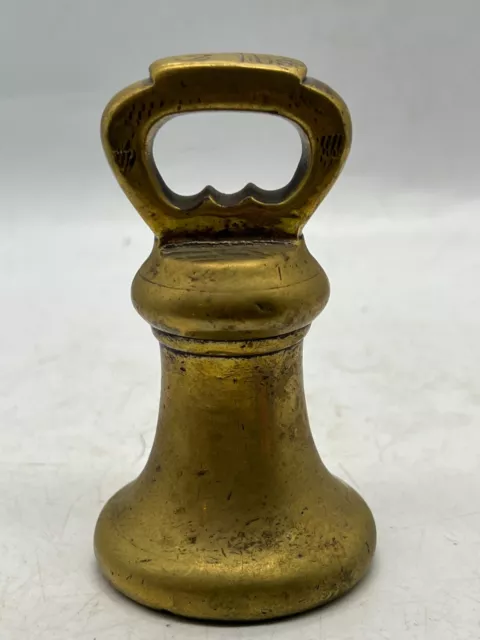 ANTIQUE BRASS BELL WEIGHT 2lb LEAD SEALED BASE IDEAL DOOR STOP