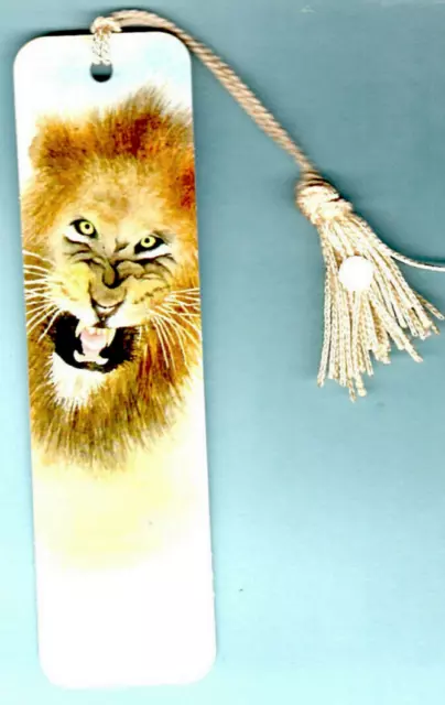 ART Roaring Lion Bookmark Big Cats Painting Kathy Meyrick Gifts 1993 Antioch