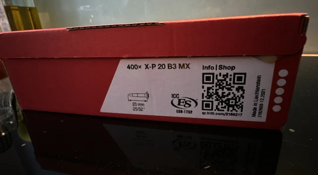 HILTI Betonnagel 400 Stück X-P 20 B3 MX B3  #2156217 NEU