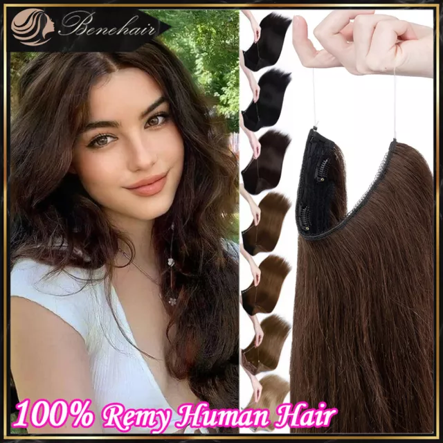 One Piece Hidden Line Clip-in Remy Human Hair Wire In Hair Extensions Weft Thick
