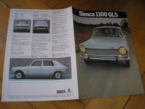 Simca 1100 Gls Sales Brochure Originale Italia Prospekt