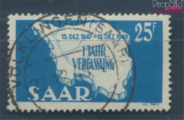 Briefmarken Saarland 1948 Mi 261II Type II, 5 von rechter 15 durchgestrich(82098