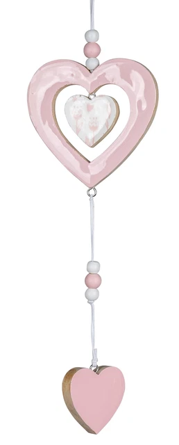 Fenster-Girlande-Herz IN Cuore Fenster-Hänger Haengedeko Rosa Bianco 33cm