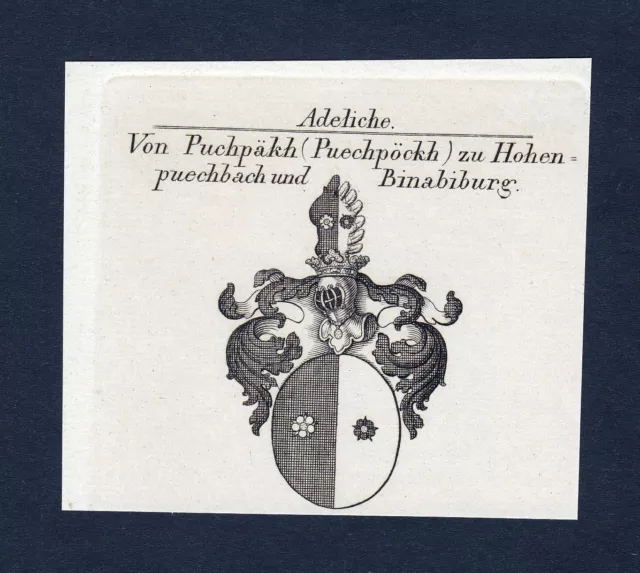 1820 Puchpäkh Binabiburg Armoiries Adel Coat De Arms Héraldique