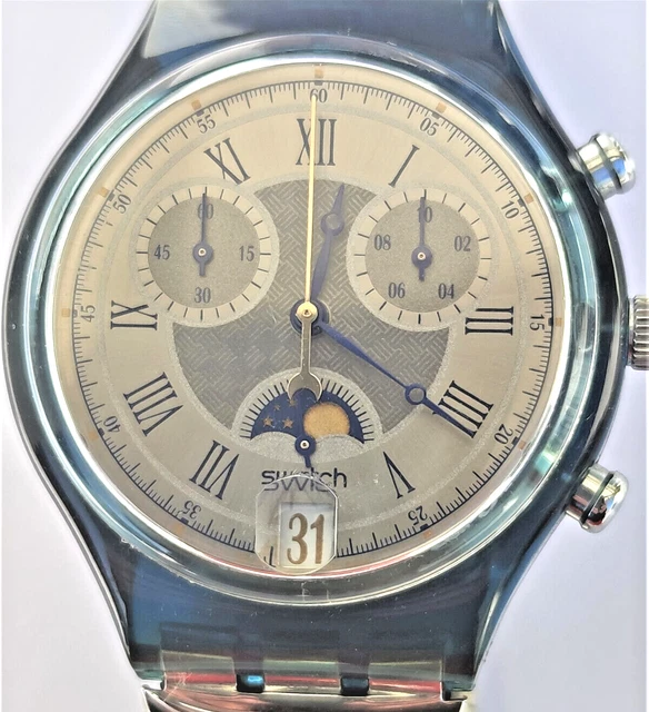 未使用品 スウォッチ クロノグラフ MOON DATE SCN402 1995年