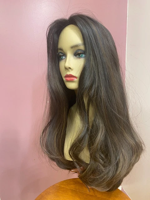 Malky Wig Sheitel European Multidirectional 26" Brown with Highlights 8/4 Malky Wig Sheitel European Multidirectional 26" Brown with Highlights 8/4