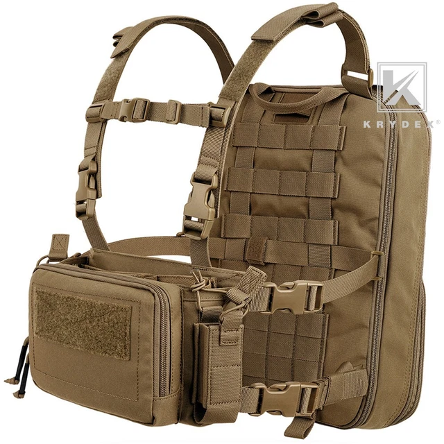 KRYDEX D3CR Chest Rig Harness Mag Pouches & D3 Flatpack Backpack Rucksack Coyote