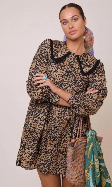 BNWT RIXO ELSA Camel Ombre Leopard Asymmetric Hem Midi Dress Size XL UK 16 199.00 PicClick UK