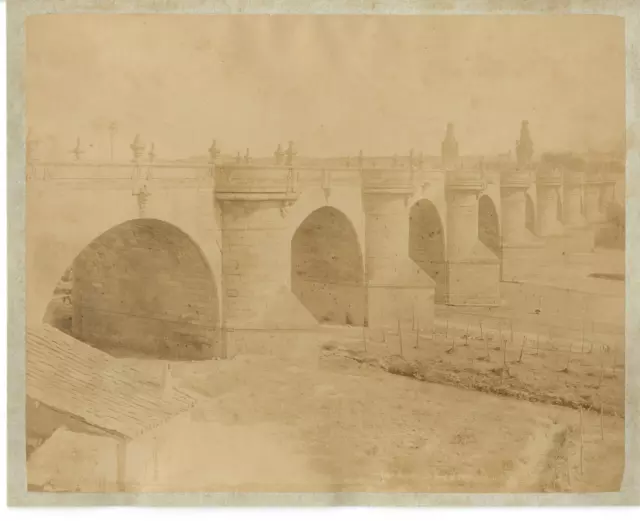 L.L. Espagne, Madrid, le pont de Tolède  Vintage albumen print.  Tirage albumi