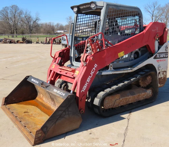 2018 Takeuchi TL10V2-R Skid Steer Crawler Track Loader Aux Hyd Kubota bidadoo