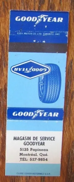 Goodyear Tires Matchbook Cover: Montreal, Quebec Empty Matchcover -D2