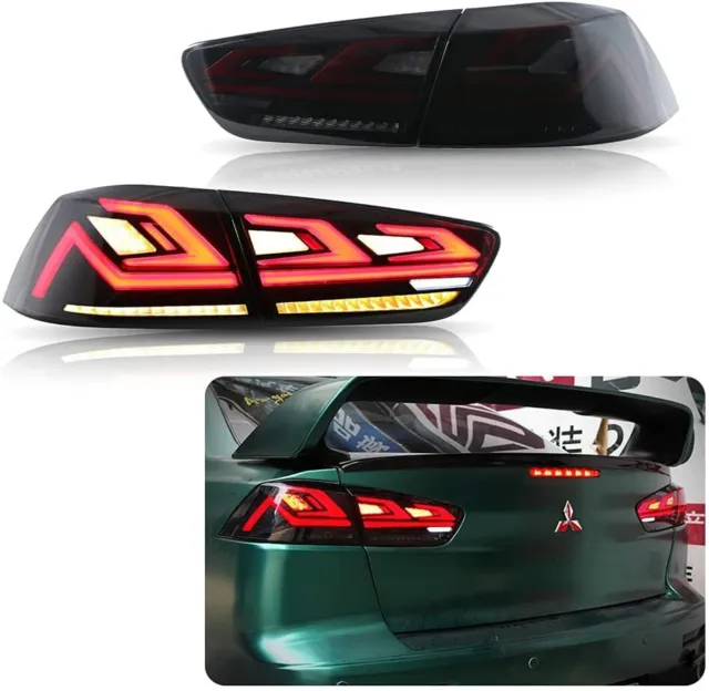 LED Tail Lights For Mitsubishi Lancer 2008-2022 EVO X Sequential Animation Lamps