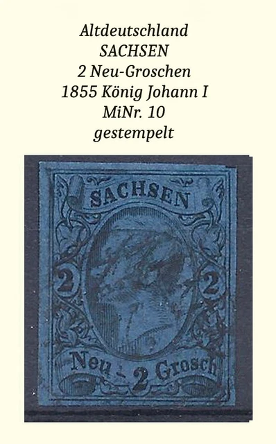 Altdeutschland Sachsen MiNr. 10 gestempelt, schöne Marke