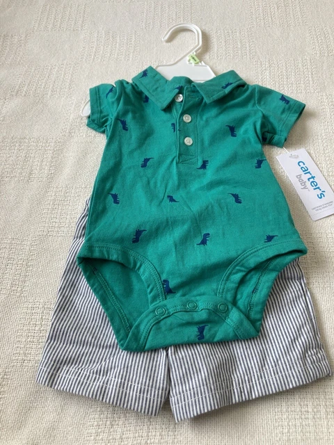 Carters baby boy 2 piece dinasour knit outfit size 3 M NWT