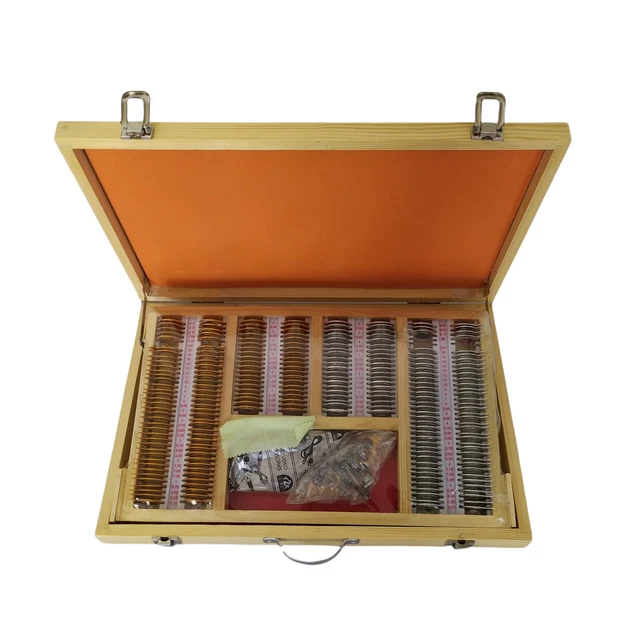 Kit Optométrie Professionnel 266 Verres D'essai + Cadre Métal - Pour Opticien, Clinique, Tests De Vue - Étui Aluminium Avec Rangement Velours