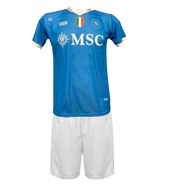 Completo Da Calcio SSC Napoli 2025-2026 - Maglia Lobotka 68, Casa, Manica Corta, Poliestere