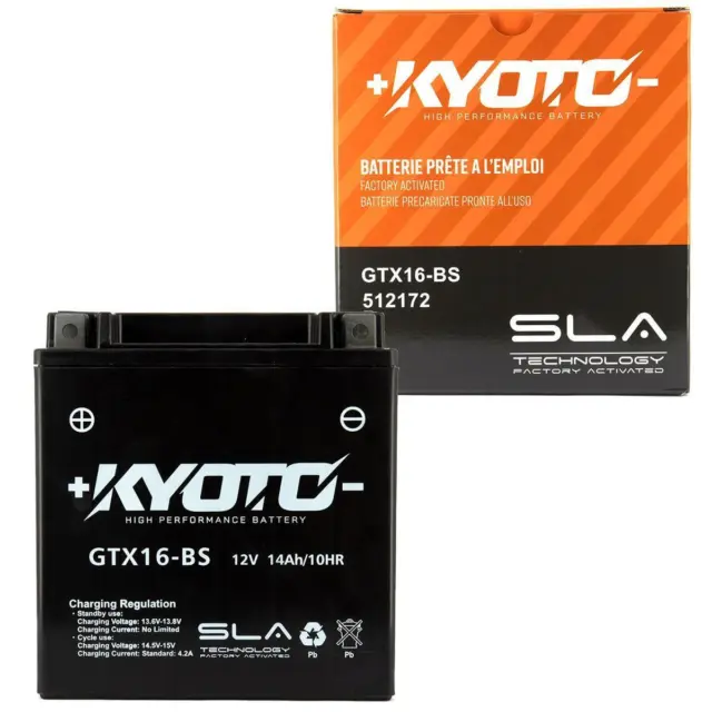 Batterie KYOTO SLA YTX16-BS - GTX16-BSfür Suzuki VL 1500 Intruder LT-A 500 F