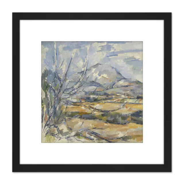 Paul Cezanne Montagne Sainte Victoire Square Framed Wall Art 8X8 In