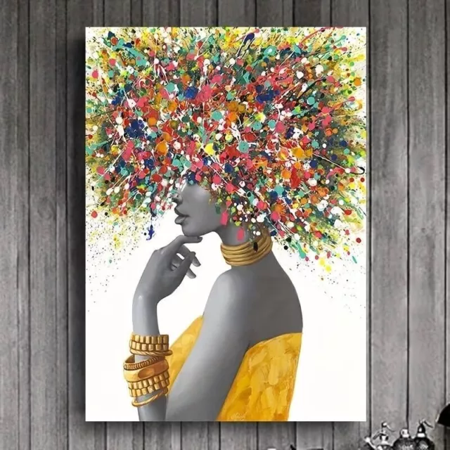 Abstract Colourful Woman  Canvas Poster Print Picture Wall Art Stunning colours
