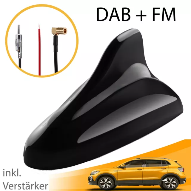 ✅ AUTO DAB+ DAB + FM Universal Haifisch Shark DAB Dachantenne mit SMB Stecker ✅