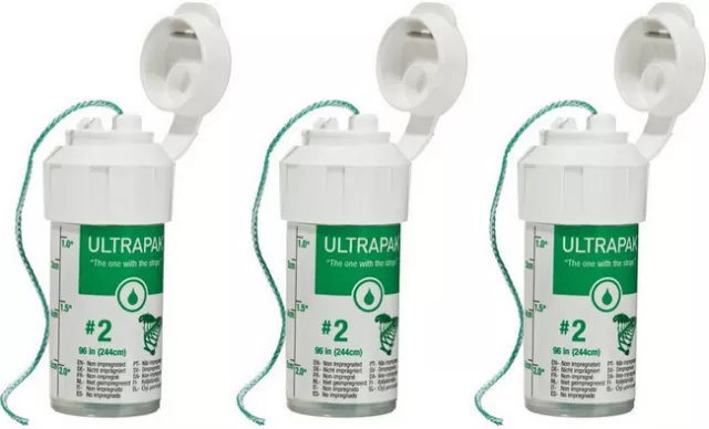 Ultrapak Cleancut Cord #2 Ultradent. Dental Retraction Cord. 3 Pcs.