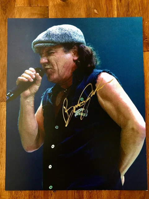 AC/DC BRIAN JOHNSON Genuine Signed Photo Original Autographed 8''x 10 ...