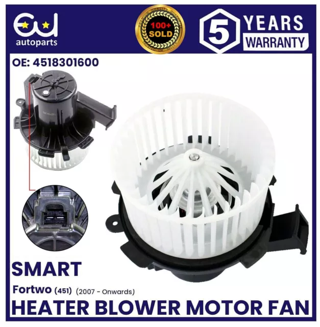 Heater Interior Blower Motor Fan For Smart Fortwo 451 (2007-2023) 4518301600