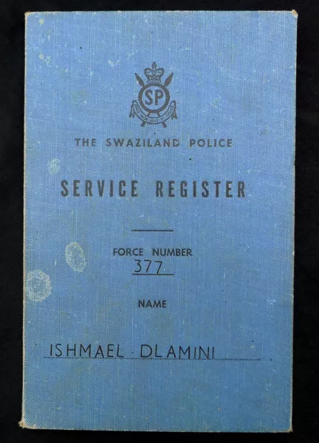 Old British Colonial Swaziland Police Service Record Register, Officer's Photo