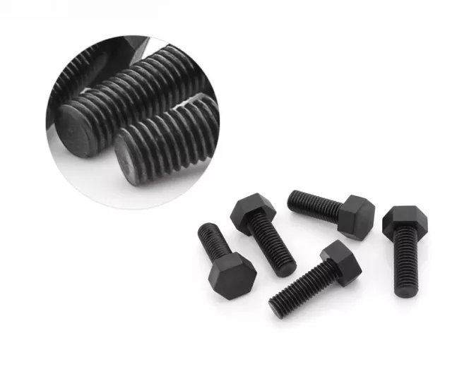 Nylon Hex Screws Plastic Bolts Black M3 M4 M5 M6 M8 M10 M12 hexagonal Cap Screw 3