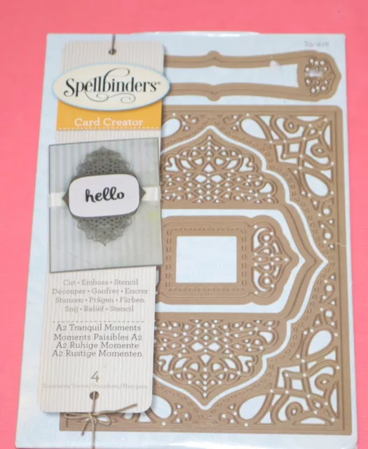 4pcs Spellbinders Die Card Creator Craft Cutting Dies A2 Tranquil Moments S5-216