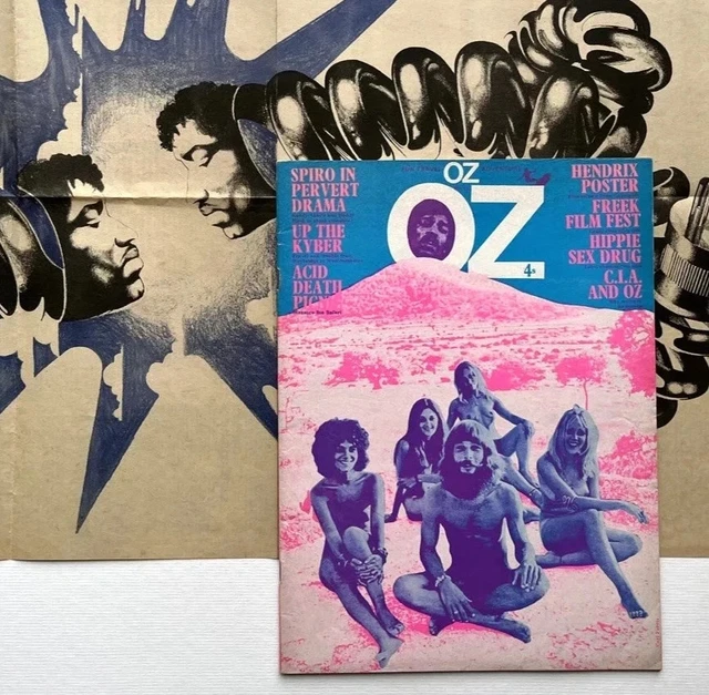 OZ MAGAZINE NO.30 with Jimi Hendrix poster. LIGHT BLUE VARIANT