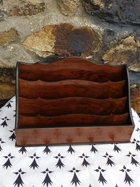 Ancien range courrier porte lettre En Bois/Accessoire Bureau Ancien - Vendu