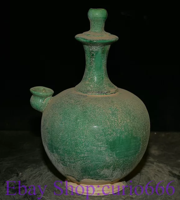 12" Rare Old Chinese Green Glaze Porcelain Dynasty Palace Wine Pot Jar Crock