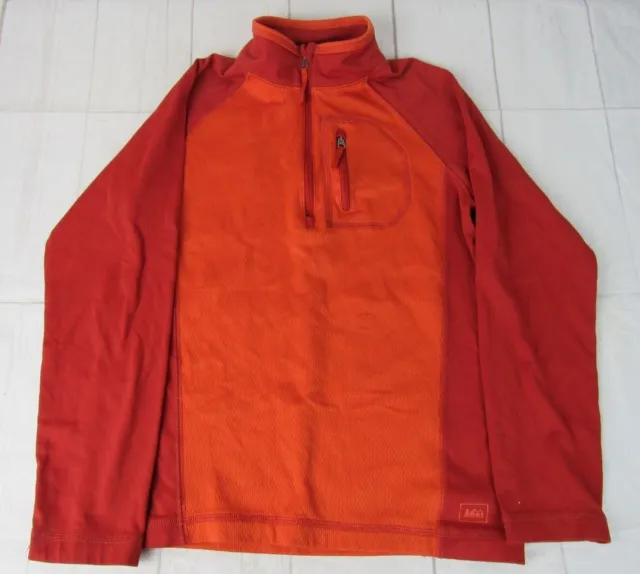 REI Boy's Orange Quarter Zip Long Sleeve Pullover Size M